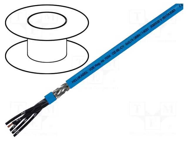 Wire; OZ-BL-CY; 3x0.75mm2; shielded,tinned copper braid; PVC HELUKABEL OZ-BLCY3X0.75