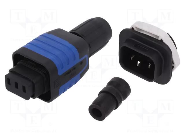 Connector: AC supply; 6.3x0,8mm connectors,screw terminal; 10A SCHURTER 4312.0005