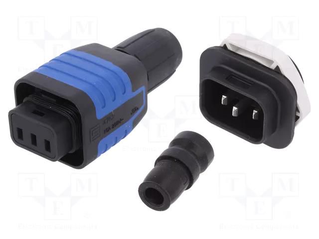 Connector: AC supply; soldering,screw terminal; male + female SCHURTER 4312.0006