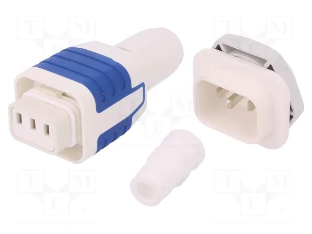 Connector: AC supply; 6.3x0,8mm connectors,screw terminal; 10A SCHURTER 4312.0012