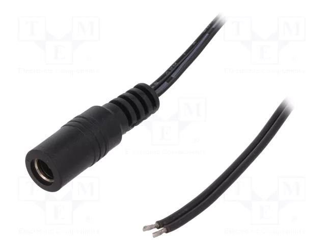 Cable; 2x0.5mm2; wires,DC 5,5/2,5 socket; straight; black; 0.23m ESPE DC.CAB.2400.0025E