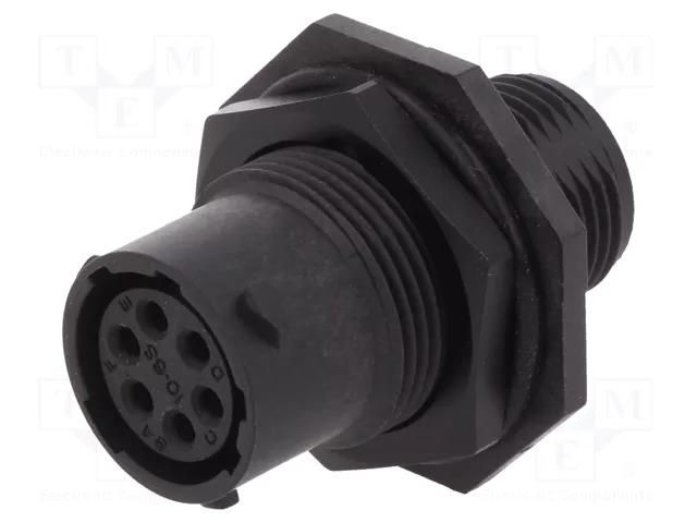 Connector: circular; socket; for panel mounting,front side nut AMPHENOL RTS710N6S03