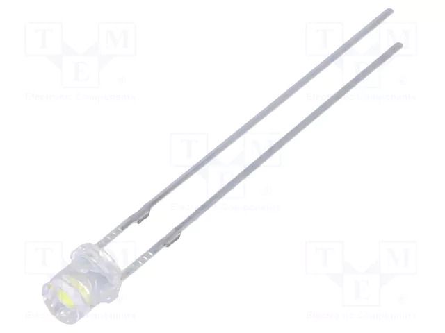 LED; white cold; 3mm; 1120÷1560mcd; 140°; Front: flat; 2.7÷3.4VDC OPTOSUPPLY OSWWD234E1A