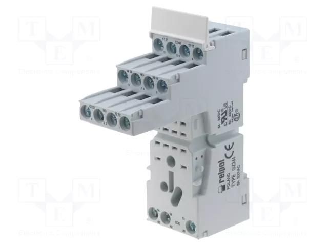 Socket; PIN: 14; 6A; 300VAC; on panel,for DIN rail mounting RELPOL GZM4