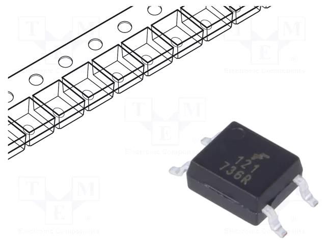 Optocoupler; SMD; Ch: 1; OUT: transistor; CTR@If: 100-300%@5mA ONSEMI FODM121R2