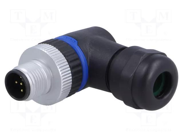 Connector: M12; plug; PIN: 5; male; A code-DeviceNet / CANopen BULGIN PPAM12RAM05ASTPG9