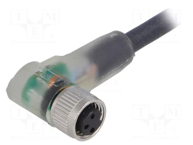 Cable: for sensors/automation; M8; PIN: 3; angled; 5m; plug; 60VAC LAPP 22260276