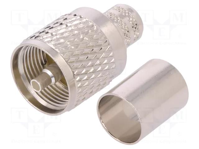Connector: UHF (PL-259); plug; male; straight; KX13,RG214; crimped AMPHENOL RF U1121A1-NPHS-7A-50
