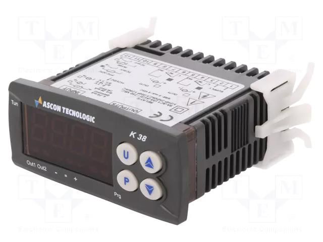 Module: regulator; temperature; SPDT; OUT 2: SPDT; on panel; 0÷50°C ASCON TECNOLOGIC TLK38-HERR