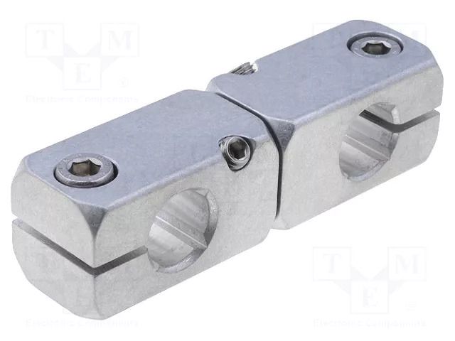 Mounting coupler; twistable; aluminium; D: 16mm; W: 25mm; H: 25mm ELESA+GANTER GN475-B16-B16-MT