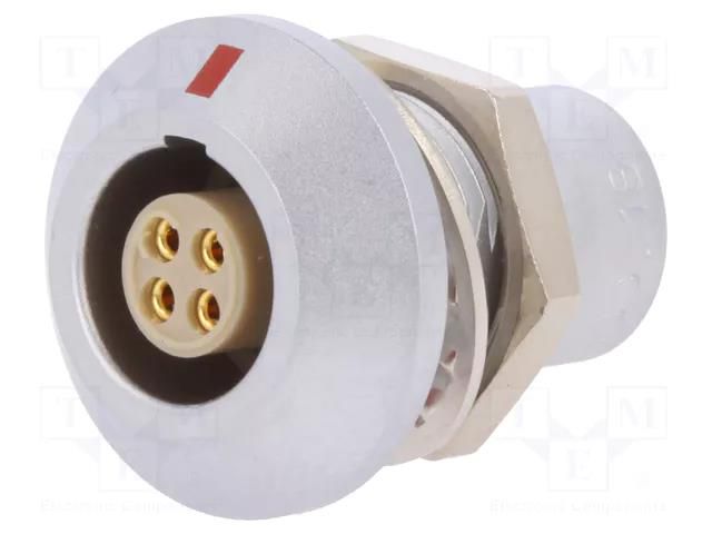Connector: circular; 1B; socket; female; PIN: 4; soldering; 10A LEMO HGG.1B.304.CLLP