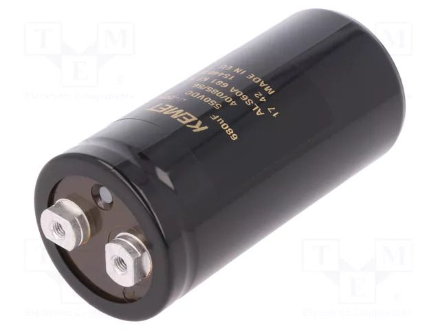 Capacitor: electrolytic; 680uF; 550VDC; Ø51x105mm; Pitch: 22.2mm KEMET ALS60A681KF550