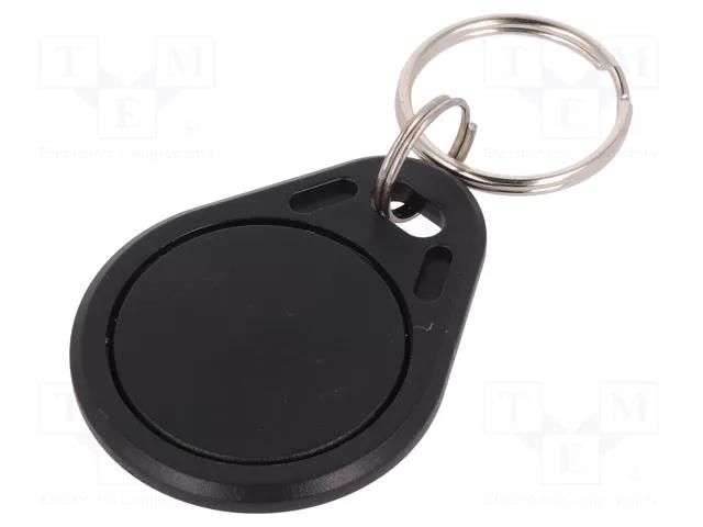 RFID pendant; T5577; plastic; black; 125kHz; 8BROM,363bFLASH SYSTEM 7 SECURITY S203-BK