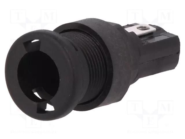 Fuse holder; 5x20mm; 250V; on panel; black; UL94V-0; polyester BULGIN FX0357