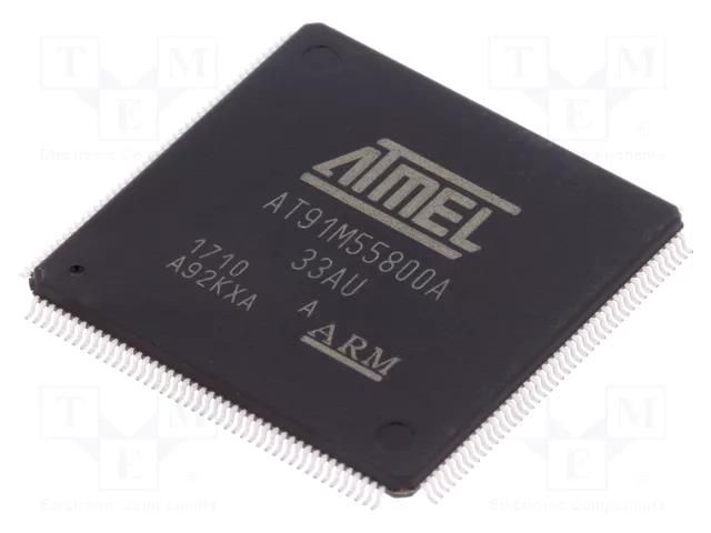 IC: ARM7TDMI microcontroller; LQFP176; 2.7÷3.6VDC; 8kBSRAM; AT91 MICROCHIP TECHNOLOGY AT91M55800A-33AU