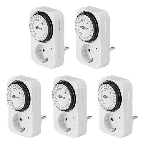 Set of 5, Analogue Timer, white - easy-to-operate analogue time switch 55540