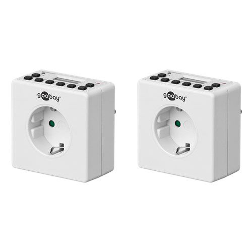 Set of 2, Digital Timer, white - easy-to-use digital time switch 55541