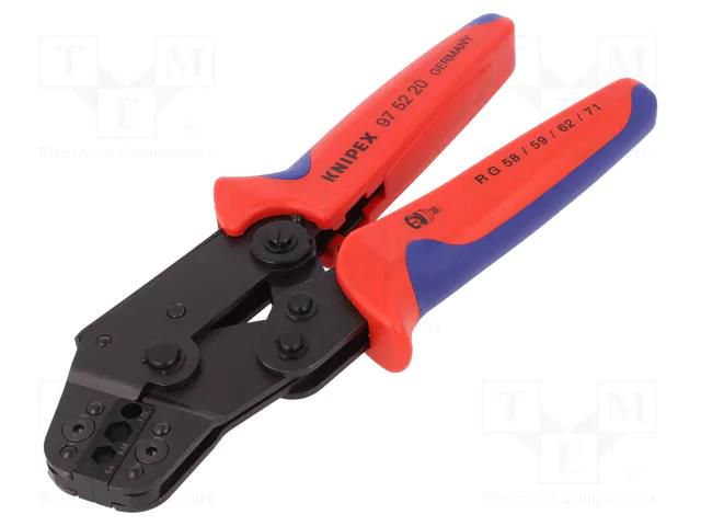 Tool: for crimping; RG223,RG58,RG59,RG62,RG71; 195mm KNIPEX KNP.975220