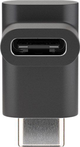 USB-C™ to USB-C™ Adapter 90°, black - USB-C™ female > USB-C™ male 55556