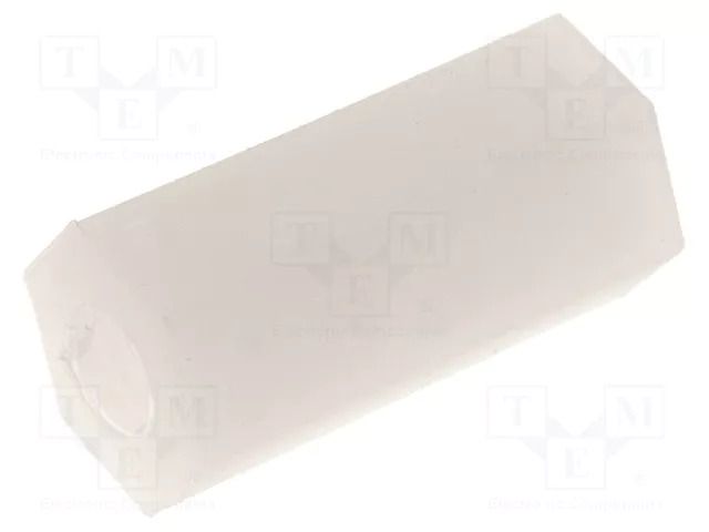 Screwed spacer sleeve; hexagonal; polyamide; M4; L: 12mm FIX&FASTEN FIX-HP4-12