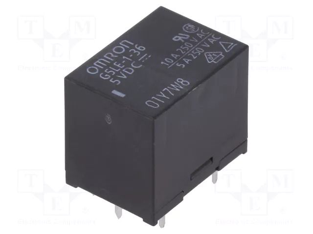 Relay: electromagnetic; SPDT; Ucoil: 5VDC; Icontacts max: 10A; G5LE OMRON Electronic Components G5LE-1-36-5