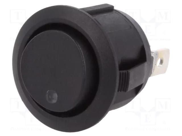 ROCKER; SP3T; Pos: 3; ON-OFF-ON; 20A/14VDC; black; LED,point; 14V SCI R13-112DL-02-BNYG