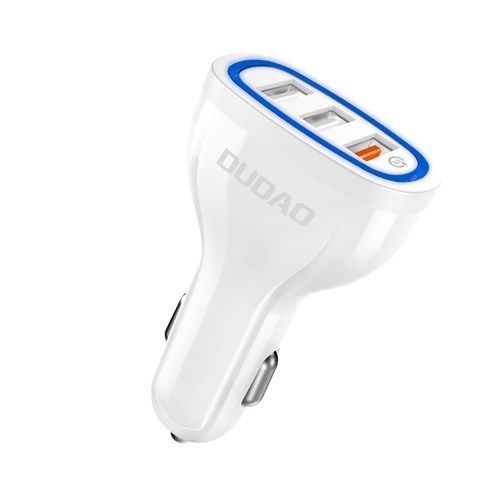 Dudao car charger quick charge Quick Charge 3.0 QC3.0 2.4A 18W 3x USB white (R7S white), Dudao 6970379615812 6970379615812