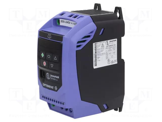 Vector inverter; Max motor power: 0.37kW; Usup: 200÷240VAC; IN: 4 INVERTEK DRIVES ODE3120043101201