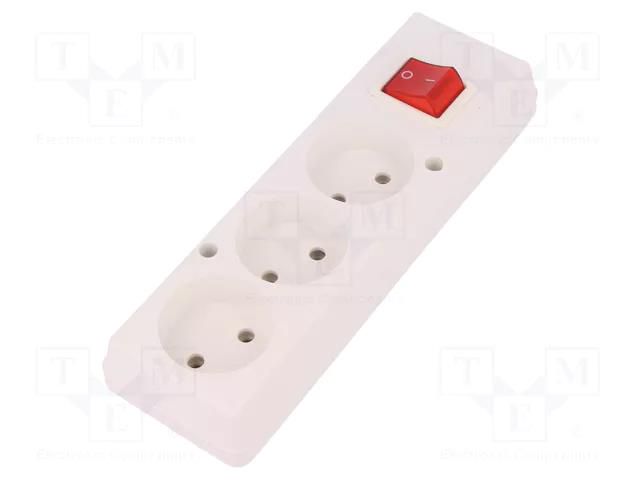 Connector: AC supply; female; splitter; 2P; 250VAC; 16A; white; IP20 JONEX TX-GN-360WSBI