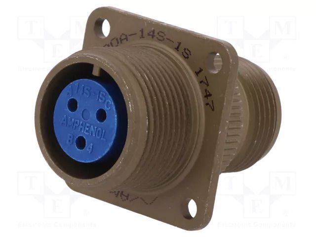 Connector: circular; socket; PIN: 3; female; soldering; 97; 13A AMPHENOL 97-3100A-14S-1S
