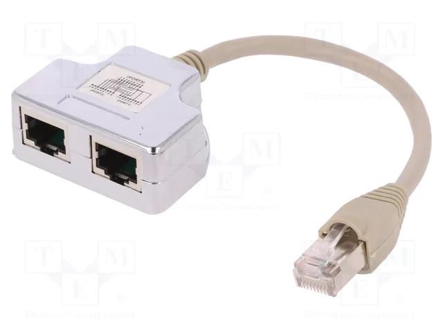 Splitter; Cat: 5; shielded; RJ45 socket x2,RJ45 plug DIGITUS AT-AGCX2