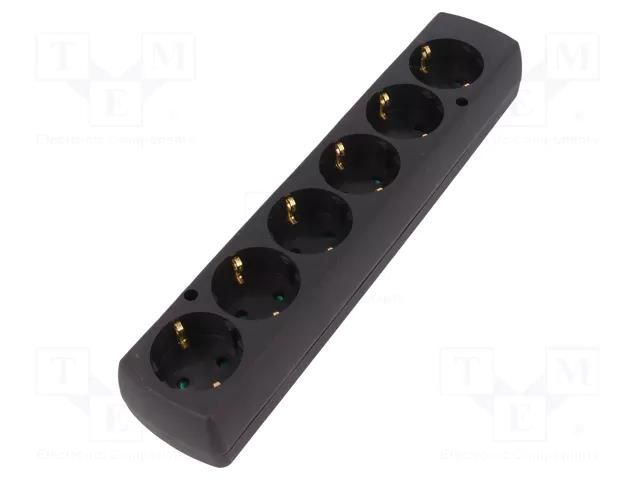 Connector: AC supply; female; splitter; 2P+PE; 250VAC; 16A; black JONEX TX-GN-670SCZ