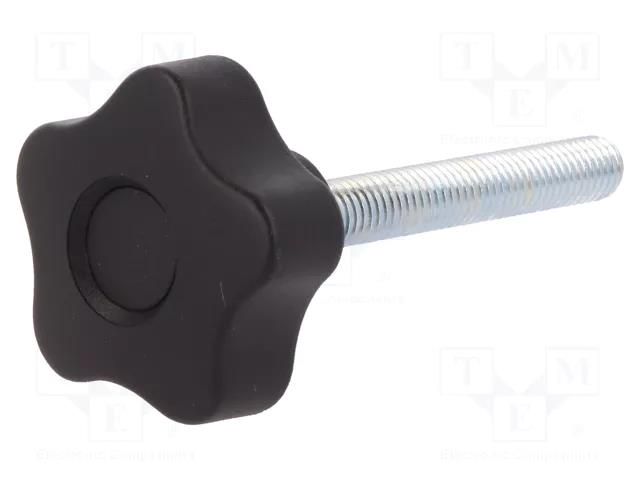 Knob; Ø: 40mm; Ext.thread: M8; 55mm; H: 27mm; technopolymer PP ELESA+GANTER VCT.40P-M8X55-C9