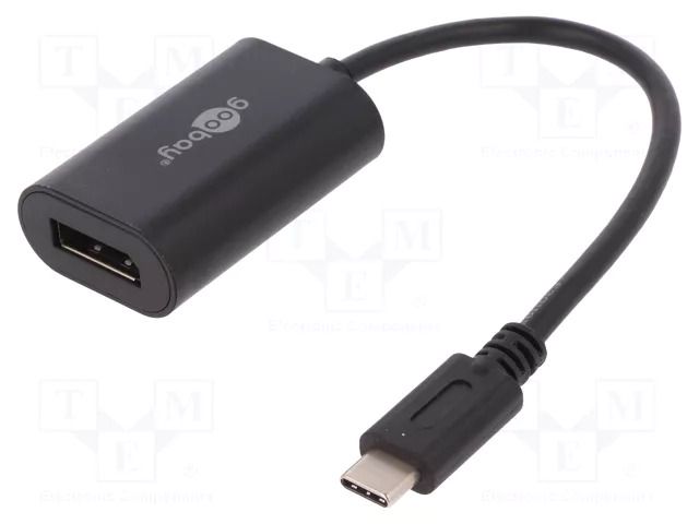 Adapter; USB 3.0; DisplayPort socket,USB C plug; 0.2m; black GOOBAY MHL.08
