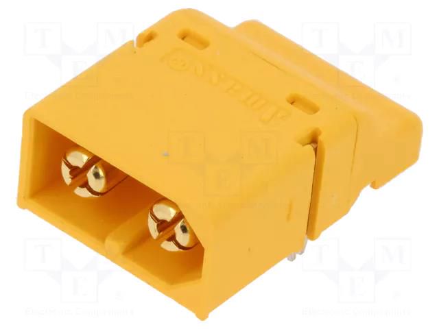 Connector: DC supply; socket; XT60; male; PIN: 2; on PCBs; SMT; 30A AMASS XT60PT-M