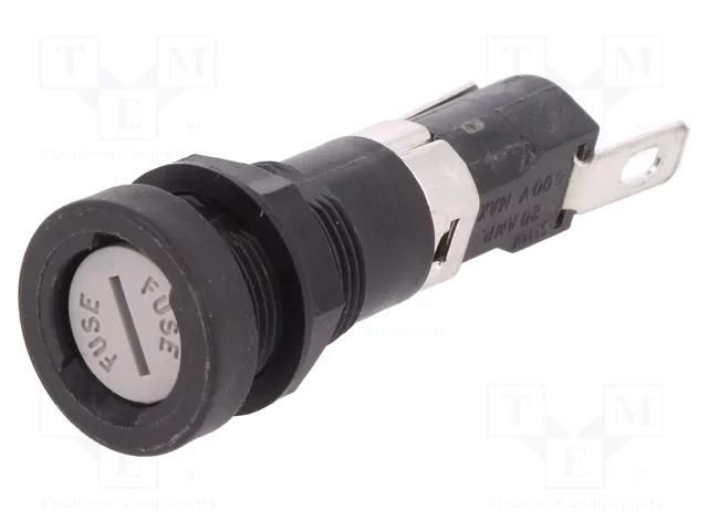 Fuse holder; 6.3x32mm; 16A; 250V; on panel; Cutout: Ø12.7mm LITTELFUSE 03450611H