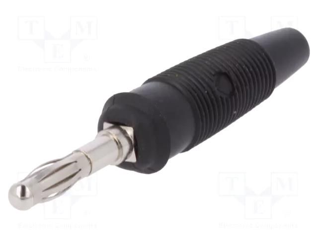 Connector: 4mm banana; plug; 32A; 60VDC; black; non-insulated; 3mΩ HIRSCHMANN T&M LAS30SW