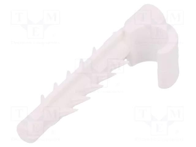 Holder; white; Ømount.hole: 8mm; L: 36mm; on round cable PAWBOL PW-H.7200
