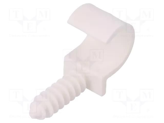 Holder; ØBundle : 18mm; white; Ømount.hole: 8mm; RING 18; Sockets: 1 PAWBOL PW-H.7320