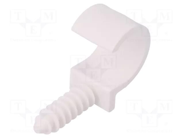Holder; ØBundle : 22mm; white; Ømount.hole: 8mm; RING 22; Sockets: 1 PAWBOL PW-H.7322