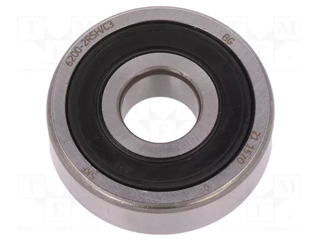 Bearing: single row deep groove ball; Øint: 10mm; Øout: 30mm SKF SKF6200-2RSH/C3