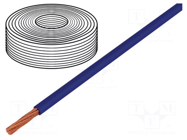 Wire; LifY; 1x0.25mm2; stranded; Cu; PVC; blue; 300V; -15÷80°C HELUKABEL LIFY-0.25MM2-BL
