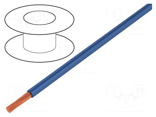 Wire; H05V-K,LgY; stranded; Cu; 1.5mm2; PVC; dark blue; 300V,500V BQ CABLE LGY1.5-BD