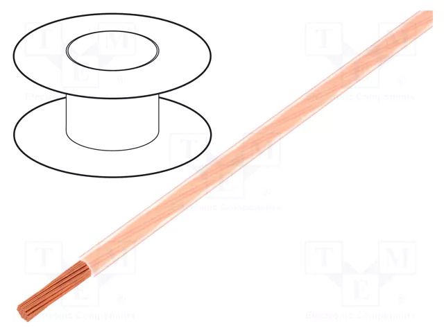 Wire; H05V-K,LgY; stranded; Cu; 0.75mm2; PVC; transparent; 100m BQ CABLE LGY0.75-TR