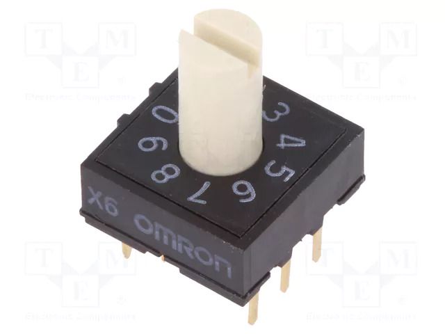 Encoding switch; DEC/BCD; Pos: 10; THT; Rcont max: 200mΩ; A6R OMRON Electronic Components A6R-102RS