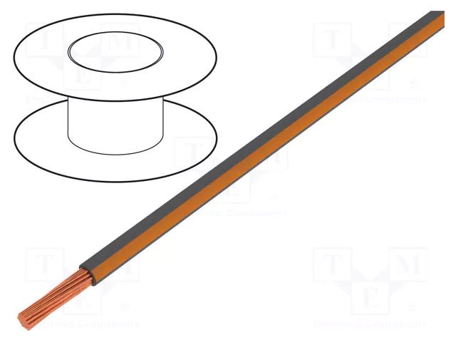 Wire; H05V-K,LgY; stranded; Cu; 0.5mm2; PVC; grey-orange; 300V,500V BQ CABLE LGY0.50-GY/OR