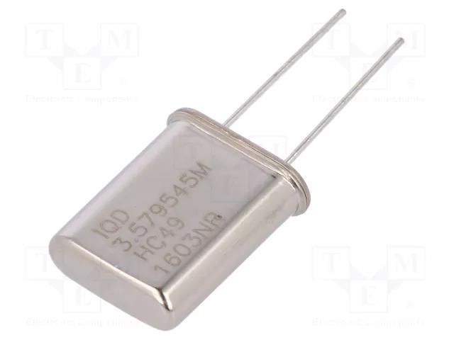 Resonator: quartz; 3.579545MHz; ±20ppm; 30pF; THT; HC49 IQD FREQUENCY PRODUCTS 3.579545M-HC49R