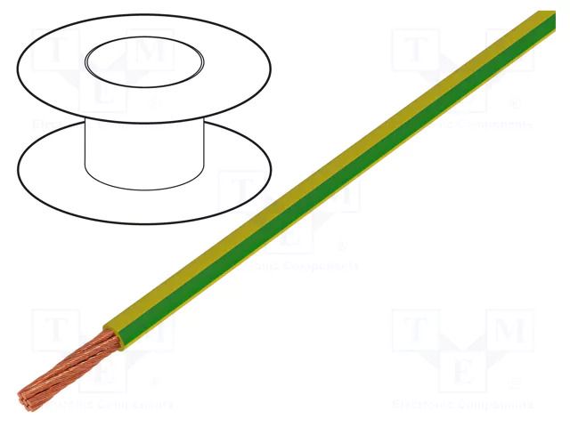 Wire; LifY; 1x6mm2; stranded; Cu; PVC; yellow-green; 450V,750V HELUKABEL LIFY-6.00MM2-GG