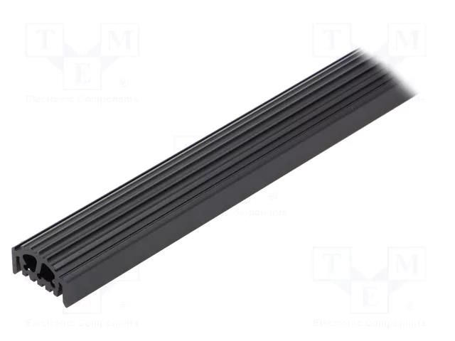 Profile; aluminium; L: 636mm; X: 35mm; Z: 18.75mm; black; Body: black FISCHER ELEKTRONIK GB-76-636-SA