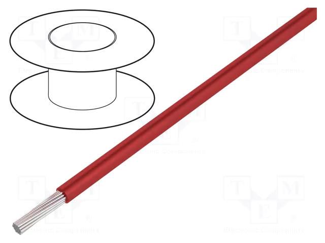 Wire; TLYc; stranded; Cu; 0.35mm2; PVC; red; 150V; 500m; Class: 5 TECHNOKABEL TLY-0.35C-RD